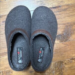 Haflinger Dark Brown Felt Slip-On Womens Slippers